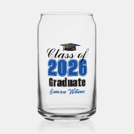 Personalized Blue Class of 2026 Graduation Blikvorm Glas