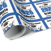 Personalized Blue Class of 2026 Graduation Cadeaupapier (Rol Hoek)