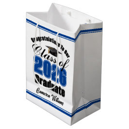 Personalized Blue Class of 2026 Graduation Medium Cadeauzakje
