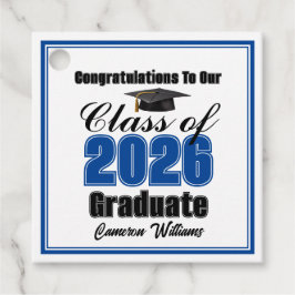 Personalized Blue Class of 2026 Graduation Party Bedankjes Labels