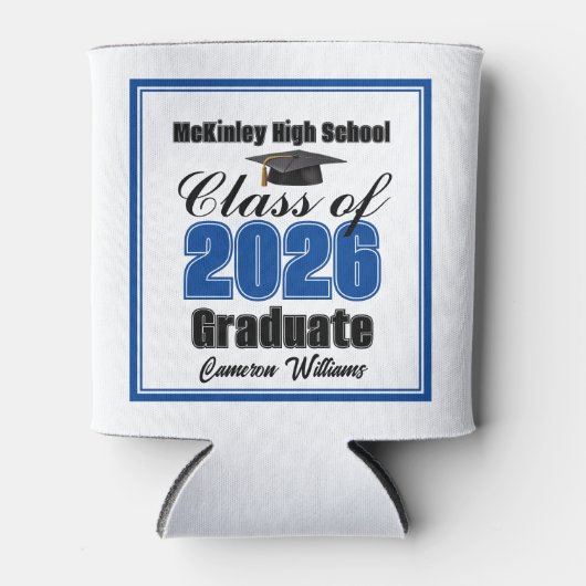 Personalized Blue Class of 2026 Graduation Party Blikjeskoeler (Voorkant)