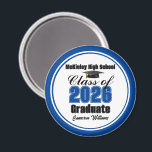 Personalized Blue Class of 2026 Graduation Party Magneet<br><div class="desc">Customize your own blue high school Class of 2026 graduate magnet for a high school or college graduation party. Cool varsity letters for the year on a great custom commemorative keepsake for seniors.</div>