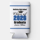 Personalized Blue Class of 2026 Graduation Party Seltzer Blikjeskoeler (Achterkant)
