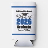 Personalized Blue Class of 2026 Graduation Party Seltzer Blikjeskoeler (Voorkant)