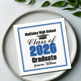 Personalized Blue Class of 2026 Graduation Party Servet