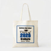 Personalized Blue Class of 2026 Graduation Party Tote Bag (Voorkant)