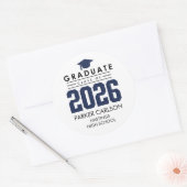 Personalized Blue Class of 2026 Graduation Sticker (Envelop)