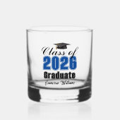 Personalized Blue Class of 2026 Graduation Whisky Glas (Voorkant)