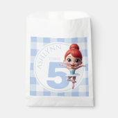 Personalized Blue Cute Tutu Ballerina Dance Party Bedankzakje (Voorkant)