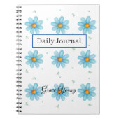 Personalized Blue Daisy Notebook Custom Name Notitieboek (Voorkant)