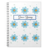 Personalized Blue Daisy Notebook Custom Name Notitieboek (Voorkant)