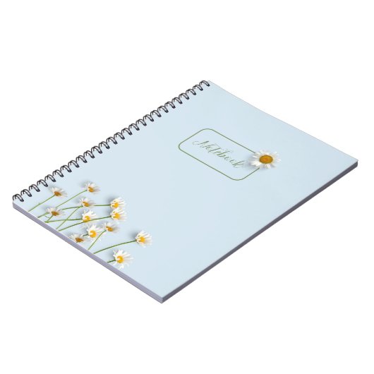 Personalized Blue Daisy Notebook Notitieboek (Linkerzijde)
