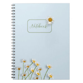 Personalized Blue Daisy Notebook Notitieboek