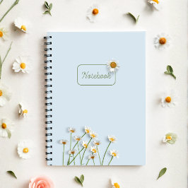 Personalized Blue Daisy Notebook Notitieboek