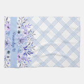 PERSONALIZED Blue Floral Kitchen Towel Theedoek (Horizontaal)