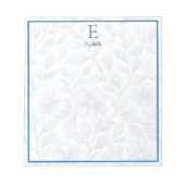 Personalized Blue Floral Notepad Notitieblok (Voorkant)