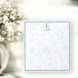 Personalized Blue Floral Notepad Notitieblok