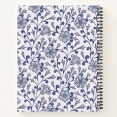 Personalized Blue Floral Spiral Notebook 8.5x11 Notitieboek (Achterkant)