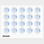 Personalized Blue Floral Thank You Sticker | Bday (Vel)
