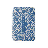 Personalized Blue Folk Floral Nordic Custom Badmat (Voorkant Verticaal)