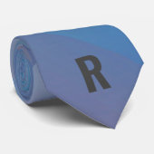 Personalized Blue Geometric Initial Stropdas (Opgerold)