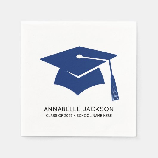 Personalized Blue Graduation Servet (Voorkant)