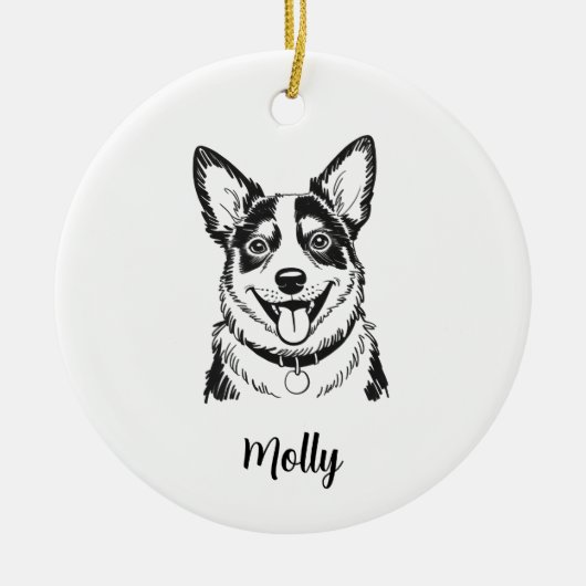 Personalized Blue Heeler Dog Christmas Keramisch Ornament (Voorkant)