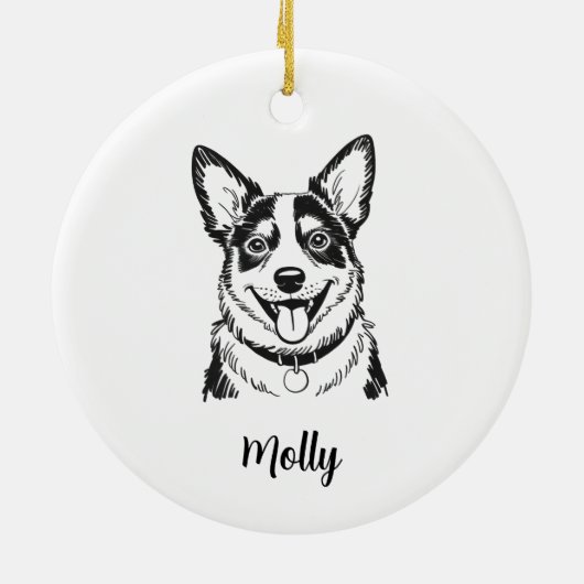Personalized Blue Heeler Dog Christmas Keramisch Ornament (Achterkant)