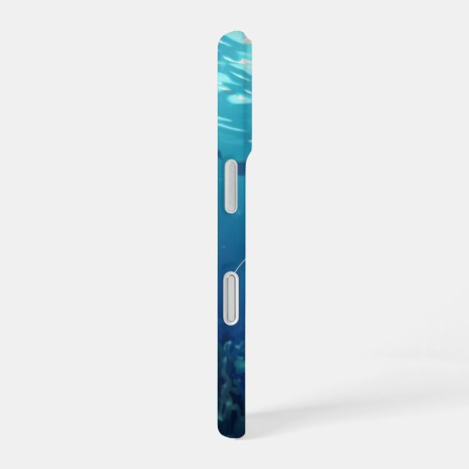 Personalized Blue Jellyfish Ocean iPhone 16 Hoesje (Rechterkant)