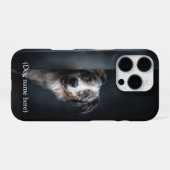 Personalized Blue Merle Aussie Portrait iPhone Hoesje (Achterkant horizontaal)