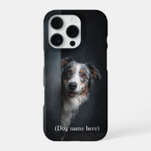 Personalized Blue Merle Aussie Portrait iPhone Hoesje (Achterkant)