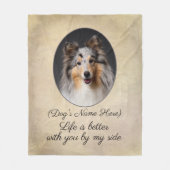 Personalized Blue Merle Sheltie Love Fleece Blanke Deken (Voorkant)