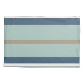 Personalized Blue Mint Tan Stripe Monogram Coastal Kussensloop (Achterkant)