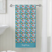 Personalized Blue Nautical Starfish Strandlaken