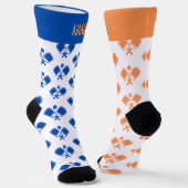 Personalized Blue Orange Odd Pickleball Socks Sokken (Gebogen)