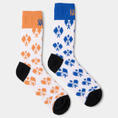 Personalized Blue Orange Odd Pickleball Socks Sokken (Rechts)