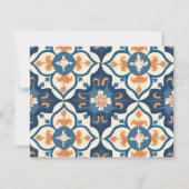 Personalized Blue Orange Tile Stationery Notitiekaartje (Achterkant)