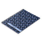 Personalized Blue Peacock Feather Notebook Notitieboek (Linkerzijde)