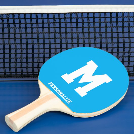 Personalized blue ping pong table tennis paddle tafeltennisbatje (Insitu)