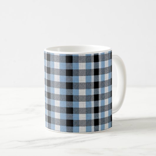 Personalized Blue Plaid Panda Koffiemok (Voorkant rechts)