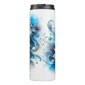 Personalized Blue Poinsettias Thermal Tumbler Thermosbeker (Achterkant)