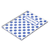 Personalized Blue Polka Dots Notitieboek (Linkerzijde)