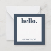 Personalized Blue Retro Flower Notitiekaartje (Voorkant)