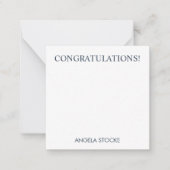 Personalized Blue Retro Flower Notitiekaartje (Voorkant)
