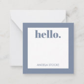 Personalized Blue Retro Flower Notitiekaartje (Voorkant)