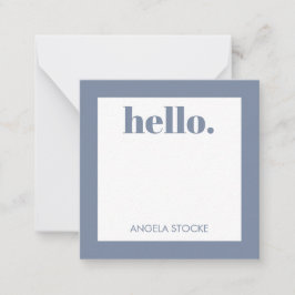 Personalized Blue Retro Flower Notitiekaartje