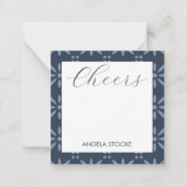 Personalized Blue Retro Flower Notitiekaartje (Voorkant)