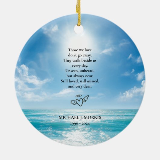 Personalized Blue Sky Memorial Ornament (Achterkant)