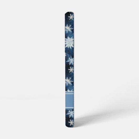 Personalized Blue Snowflake Phone Case Samsung Galaxy Hoesje (Linkerkant)