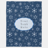 Personalized Blue Snowflake Winter Fleece Deken (Voorkant)